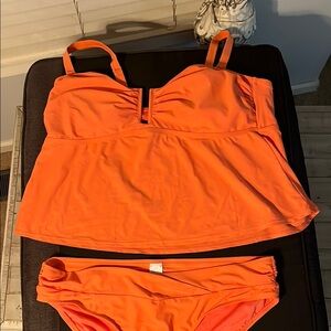 Time and Tru Orange Women's Swim Set